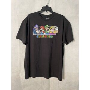 Super Mario Graphic T-Shirt Uni-Sex Black Size L